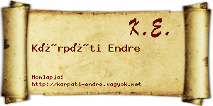 Kárpáti Endre névjegykártya