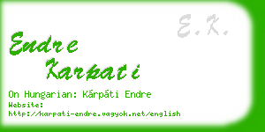 endre karpati business card